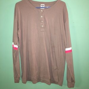 Tan ‘PINK’ Long Sleeve Tee